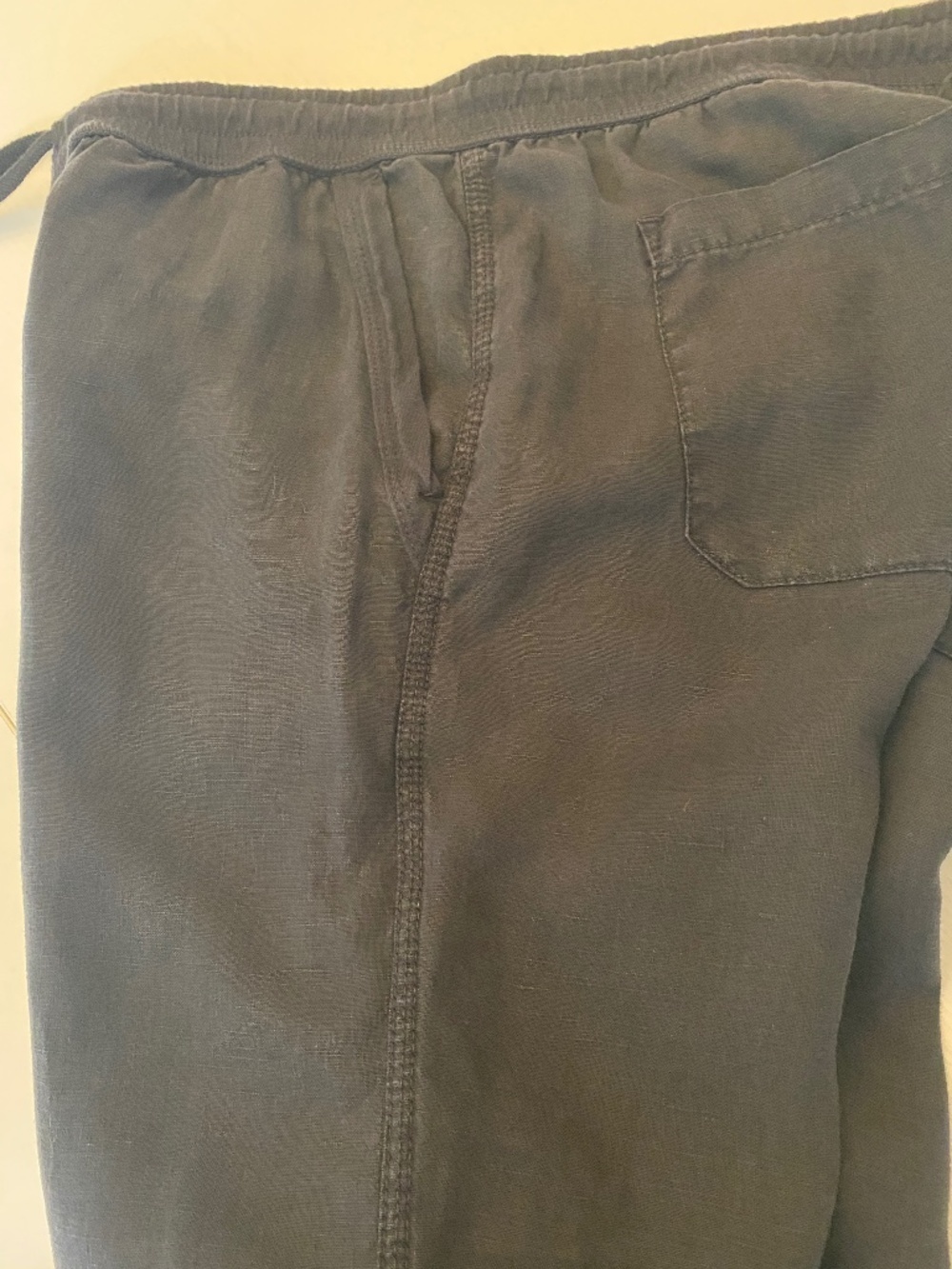 JAMES PERSE Made in USA Relaxed Linen Pants Drawstring in Black Size 2 (Medium) - Picture 9 of 15